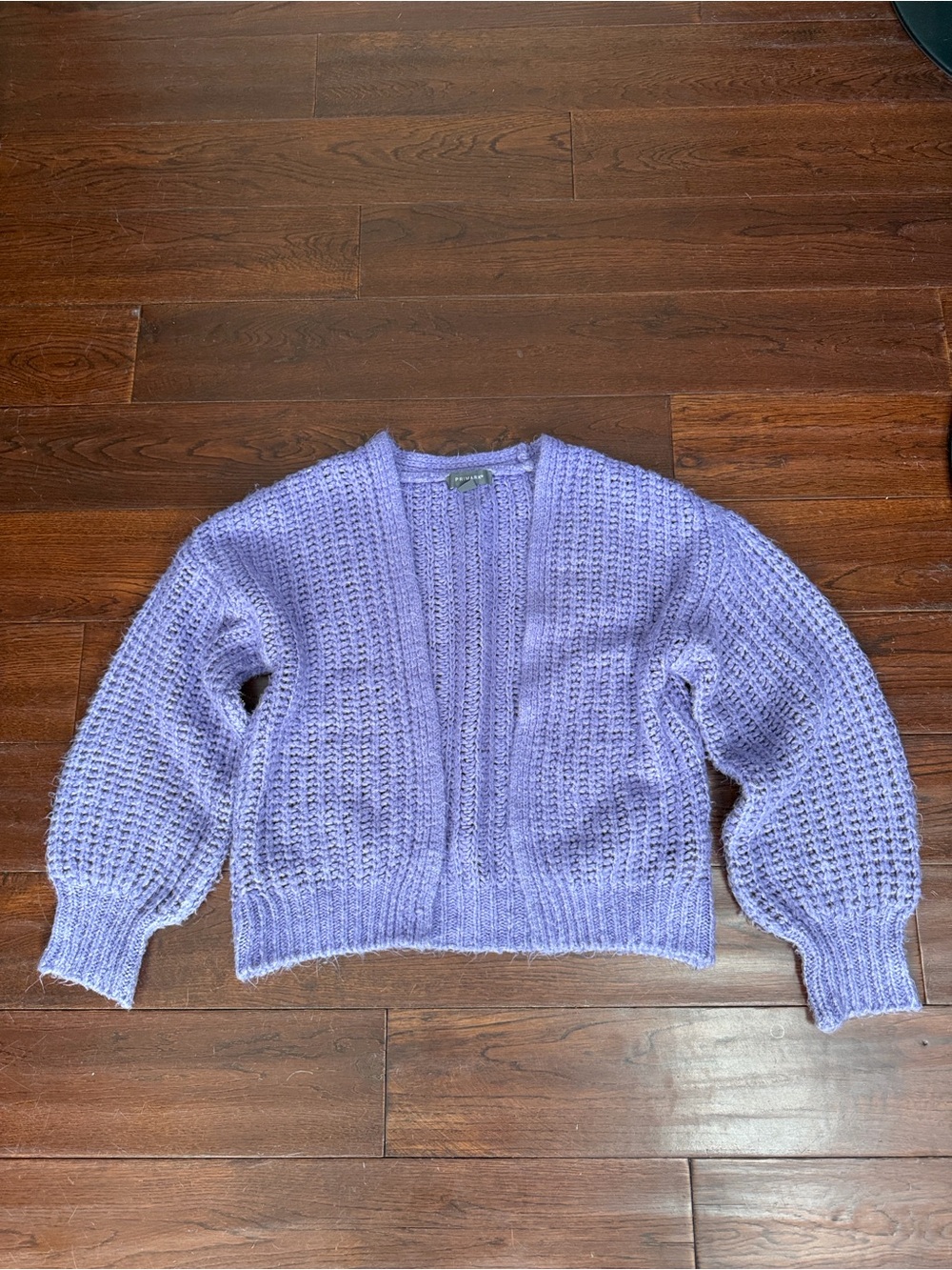 Lilac Purple Chunky Knit Women's Cardigan Sweater